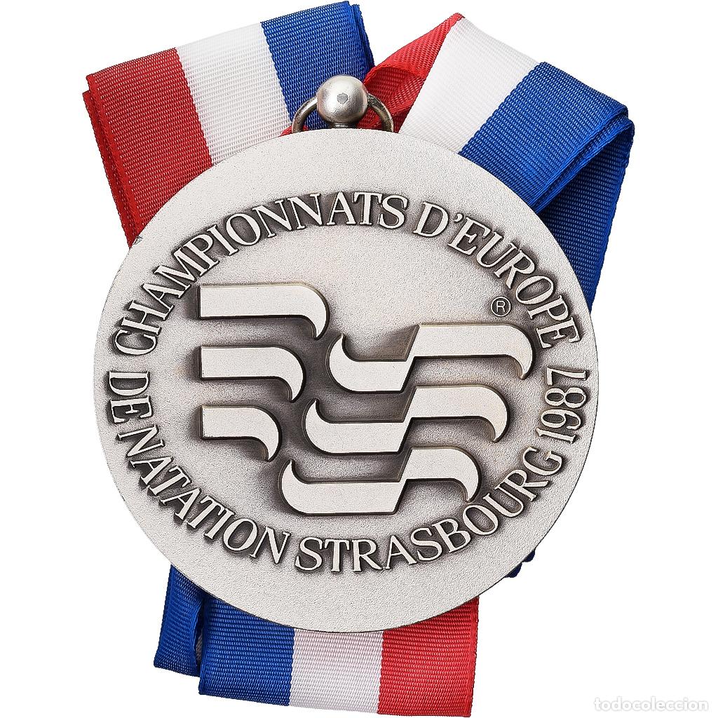 Medallas hist&oacute;ricas: [#1529469] Francia, medalla, Championnats d'Europe de Natation, Strasbourg, 1987, Bronce