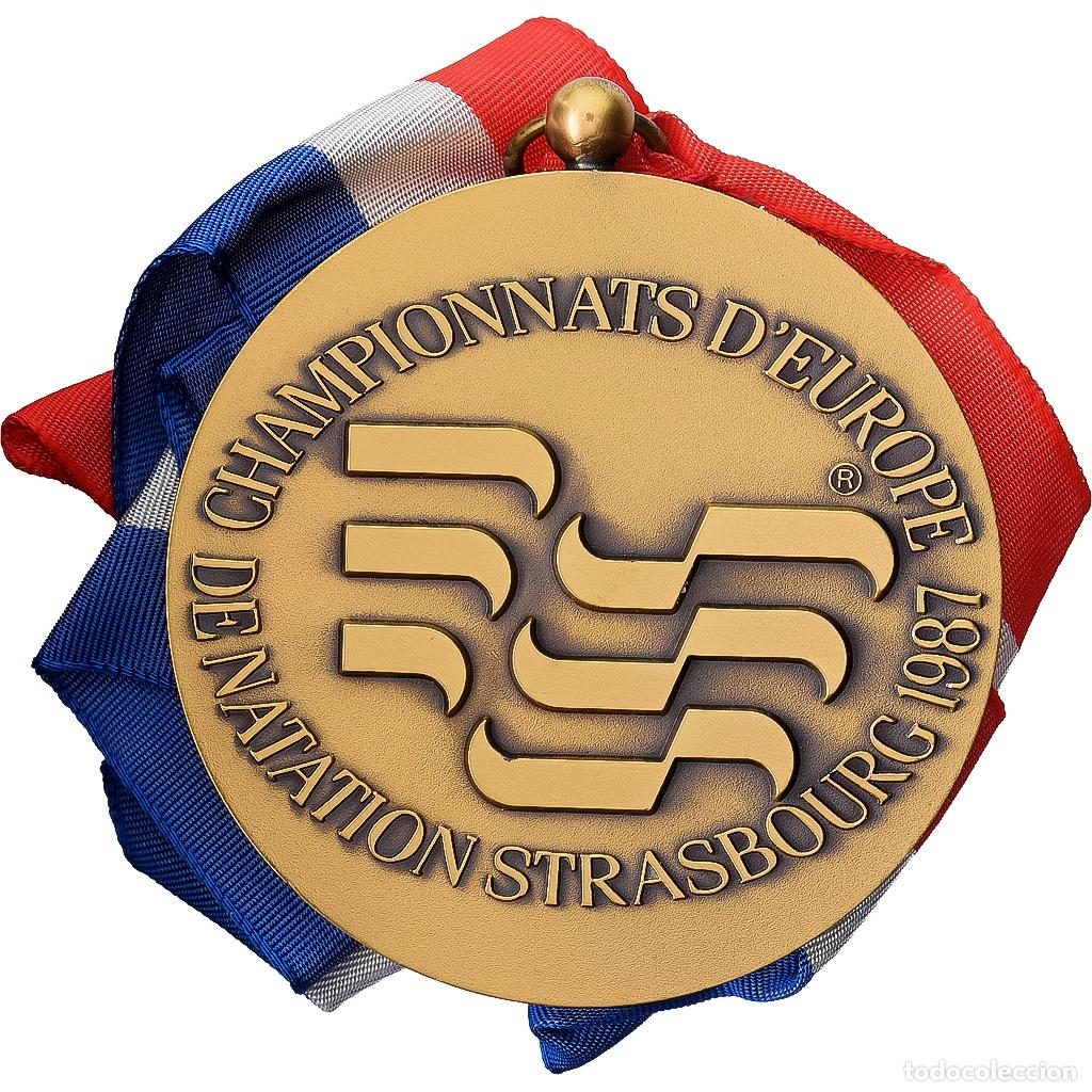 Medallas hist&oacute;ricas: [#1529470] Francia, medalla, Championnats d'Europe de Natation, Strasbourg, 1987, Bronce