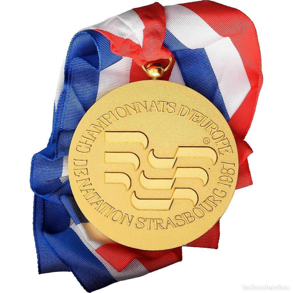 Medallas hist&oacute;ricas: [#1529468] Francia, medalla, Championnats d'Europe de Natation, Strasbourg, 1987, Bronze