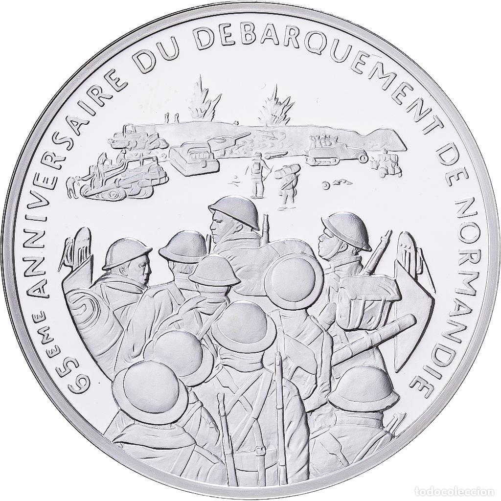 Medaglie storiche: [#1529741] Francia, medalla, 65&egrave;me Anniversaire du D&eacute;barquement de Normandie, Plata, FDC