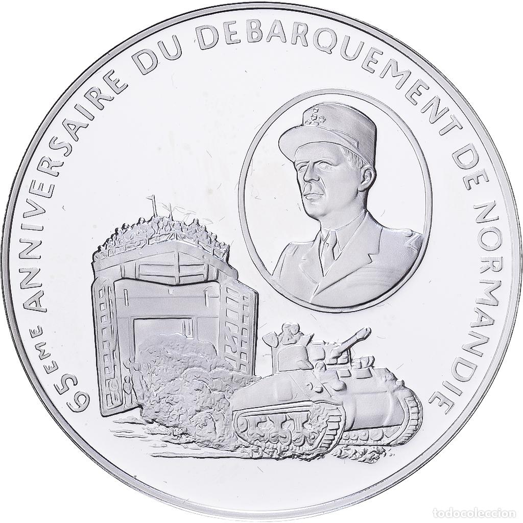 Medaglie storiche: [#1529742] Francia, medalla, 65&egrave;me Anniversaire du D&eacute;barquement de Normandie, Plata, FDC