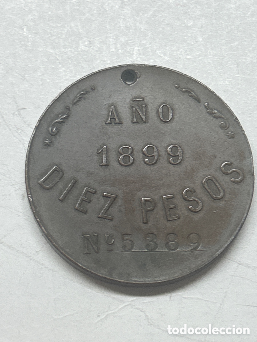 Medallas hist&oacute;ricas: 10 pesos patente de ambulante