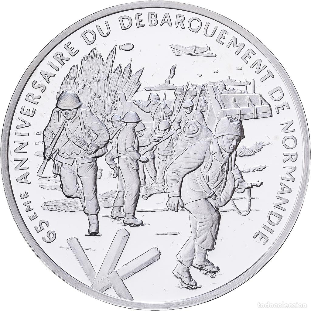 Medallas hist&oacute;ricas: [#1529739] Francia, medalla, 65&egrave;me Anniversaire du D&eacute;barquement de Normandie, Plata, FDC