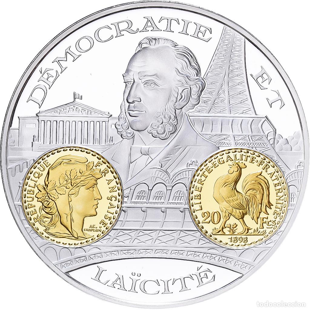 Medallas hist&oacute;ricas: [#1529588] Francia, medalla, Histoire Mon&eacute;taire, 20 Francs Coq, Plata, FDC