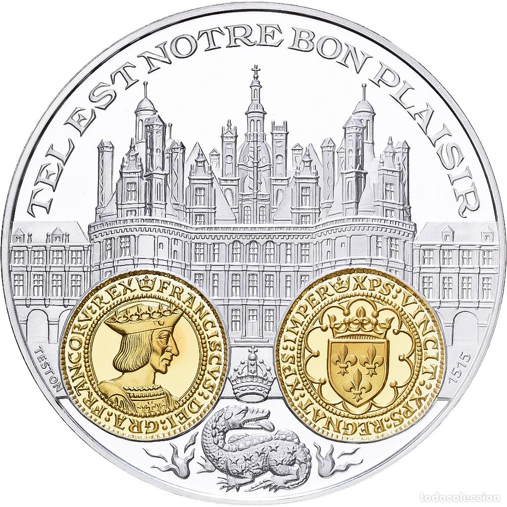 Medallas hist&oacute;ricas: [#1529590] Francia, medalla, 2000 Ans d'Histoire Mon&eacute;taire, Teston Fran&ccedil;ois Ier, Plata