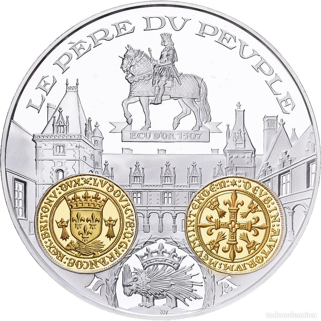 Medallas hist&oacute;ricas: [#1529593] Francia, medalla, Histoire Mon&eacute;taire, Ecu d'Or au Porc-Epic, Louis XII, Plata