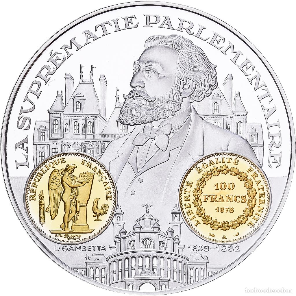 Medallas hist&oacute;ricas: [#1529598] Francia, medalla, Histoire Mon&eacute;taire, 100 Francs G&eacute;nie, Plata, FDC