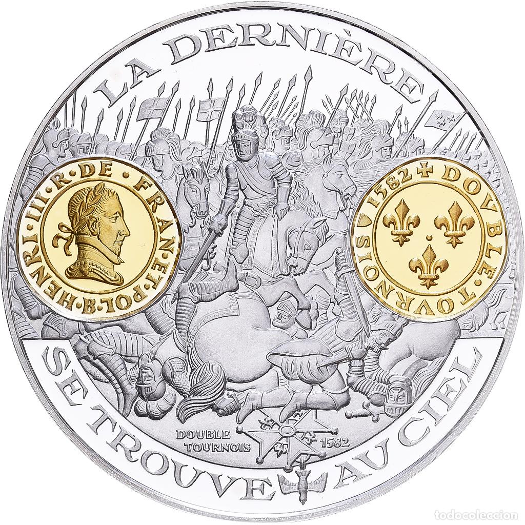 Medallas hist&oacute;ricas: [#1529596] Francia, medalla, Histoire Mon&eacute;taire, Double Tournois Henri III, Plata, FDC