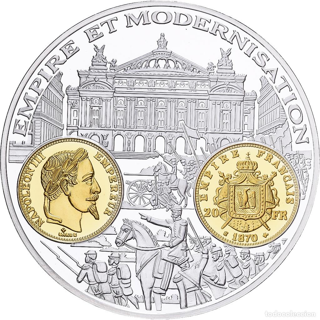 Medallas hist&oacute;ricas: [#1529604] Francia, medalla, Histoire Mon&eacute;taire, 20 Francs Or Napol&eacute;on III, Plata, FDC