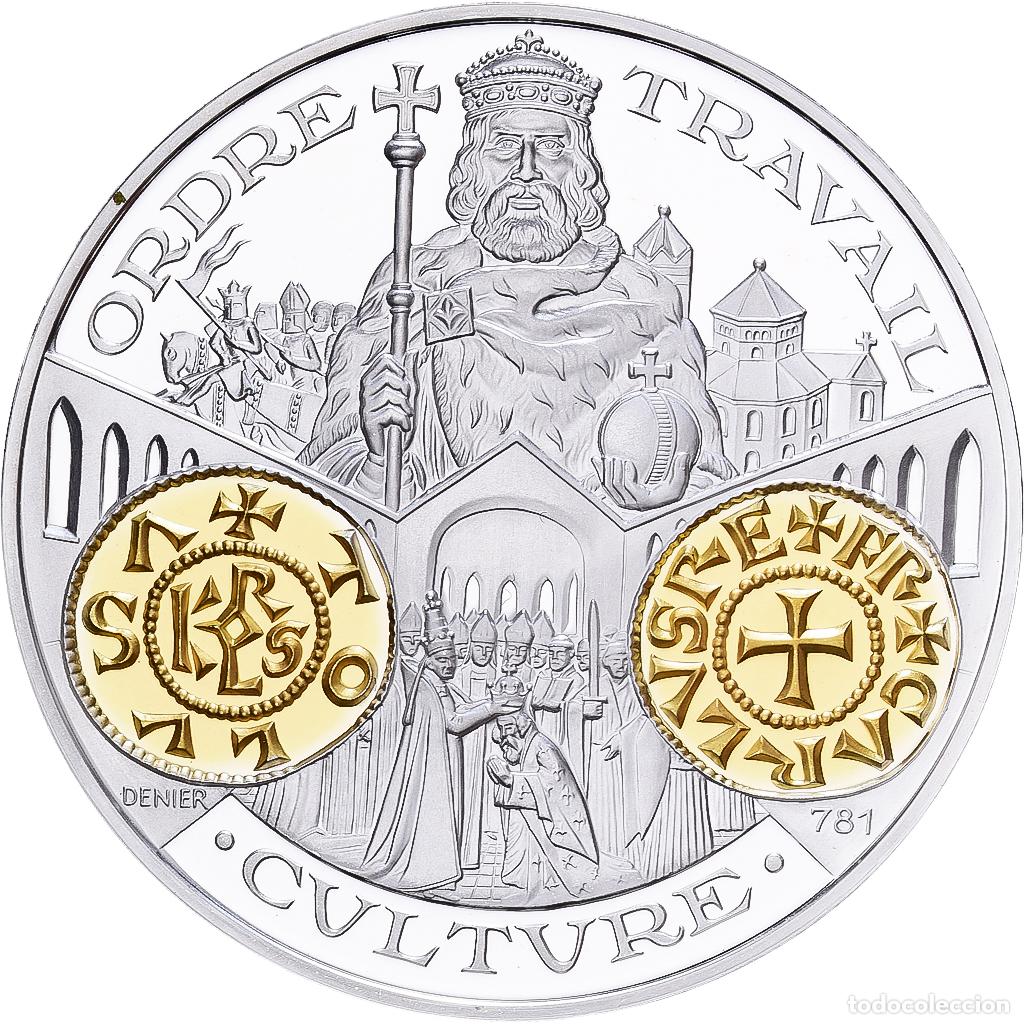 Medallas hist&oacute;ricas: [#1529613] Francia, medalla, Histoire Mon&eacute;taire, Denier Carolingien, Plata, FDC