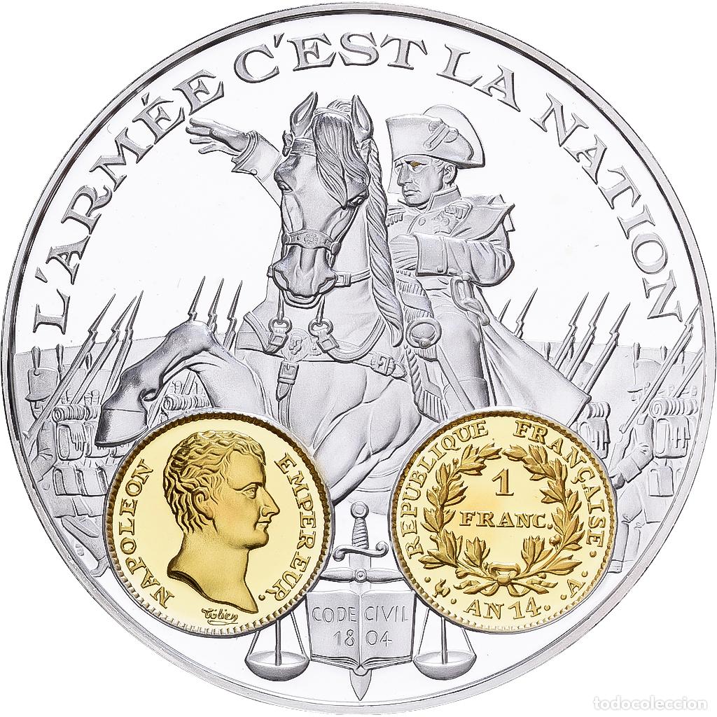 Medallas hist&oacute;ricas: [#1529615] Francia, medalla, 2000 Ans d'Histoire Mon&eacute;taire, 1 Franc Napol&eacute;on Ier, Plata