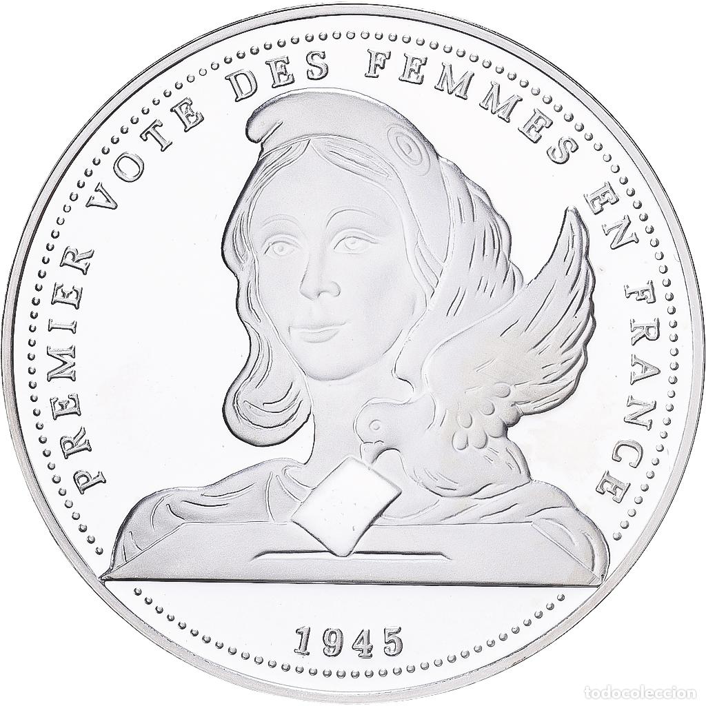 Medallas hist&oacute;ricas: [#1529657] Francia, medalla, Premier Vote des Femmes en France, Plata, FDC