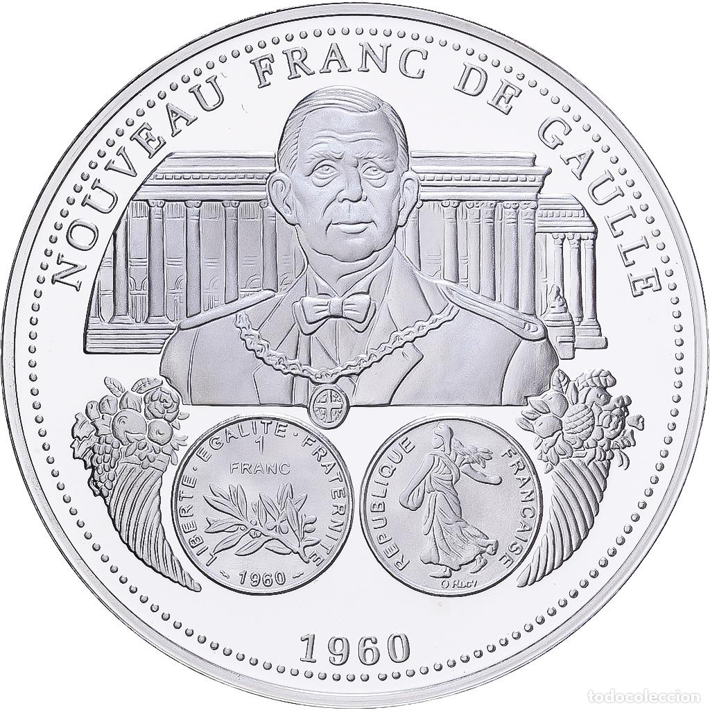 Medallas hist&oacute;ricas: [#1529664] Francia, medalla, Nouveau Franc De Gaulle, Plata, FDC
