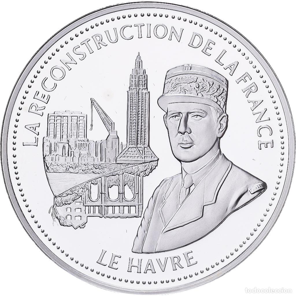 Medallas hist&oacute;ricas: [#1529665] Francia, medalla, De Gaulle, La Reconstruction de la France, Plata, FDC