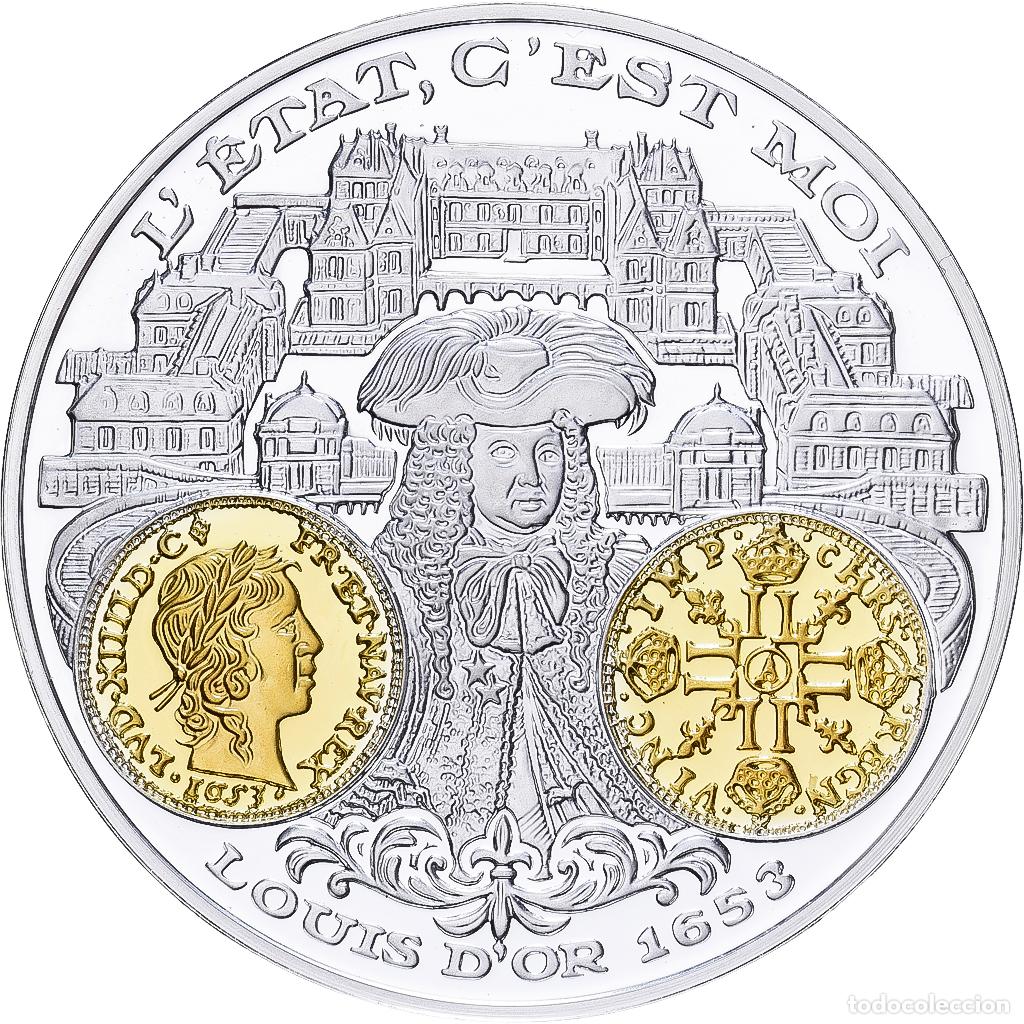 Medallas hist&oacute;ricas: [#1529684] Francia, medalla, Histoire de la monnaie Fran&ccedil;aise, Louis d'or de Louis XIV