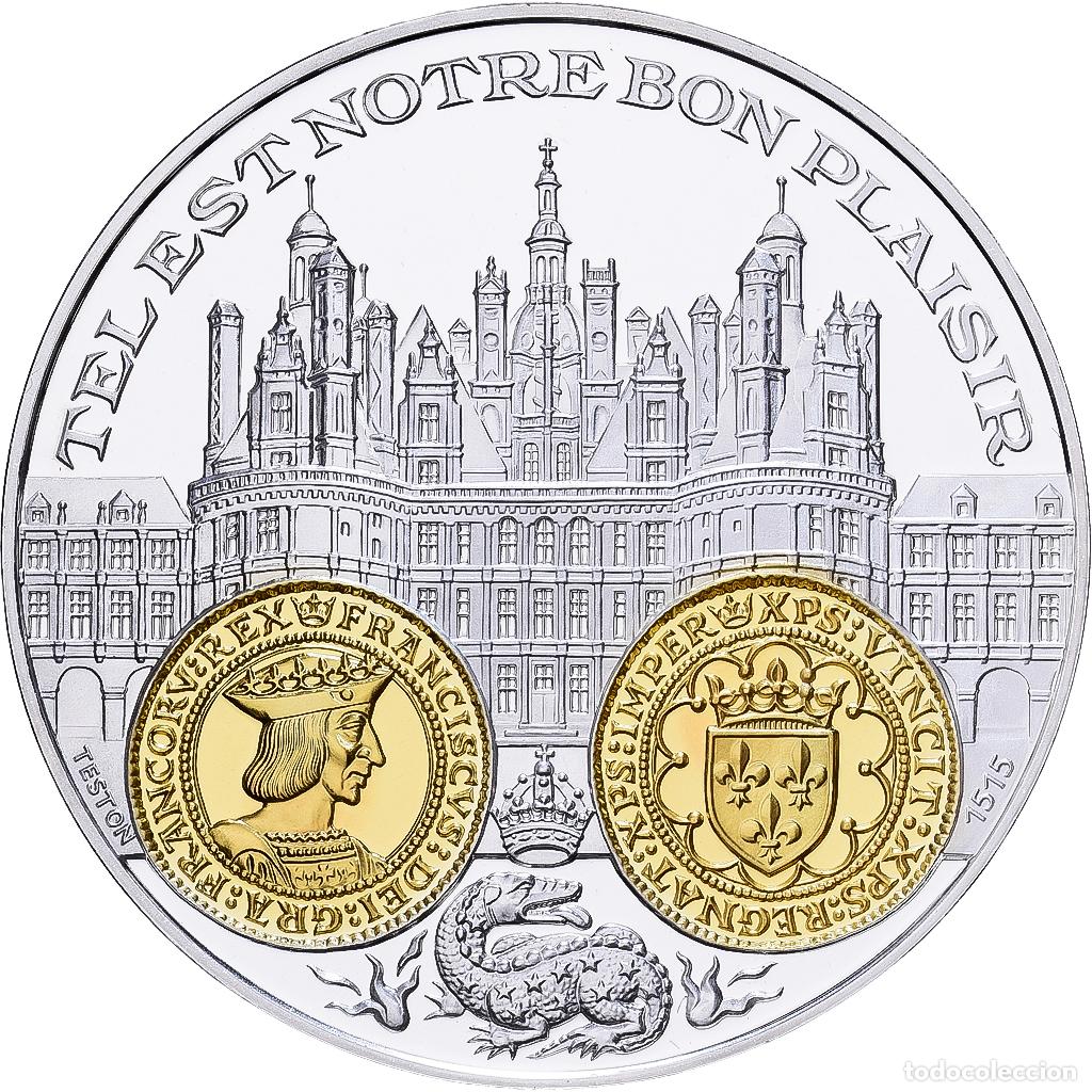 Medallas hist&oacute;ricas: [#1529941] Francia, medalla, 2000 Ans d'Histoire Mon&eacute;taire, Teston Fran&ccedil;ois Ier, Plata