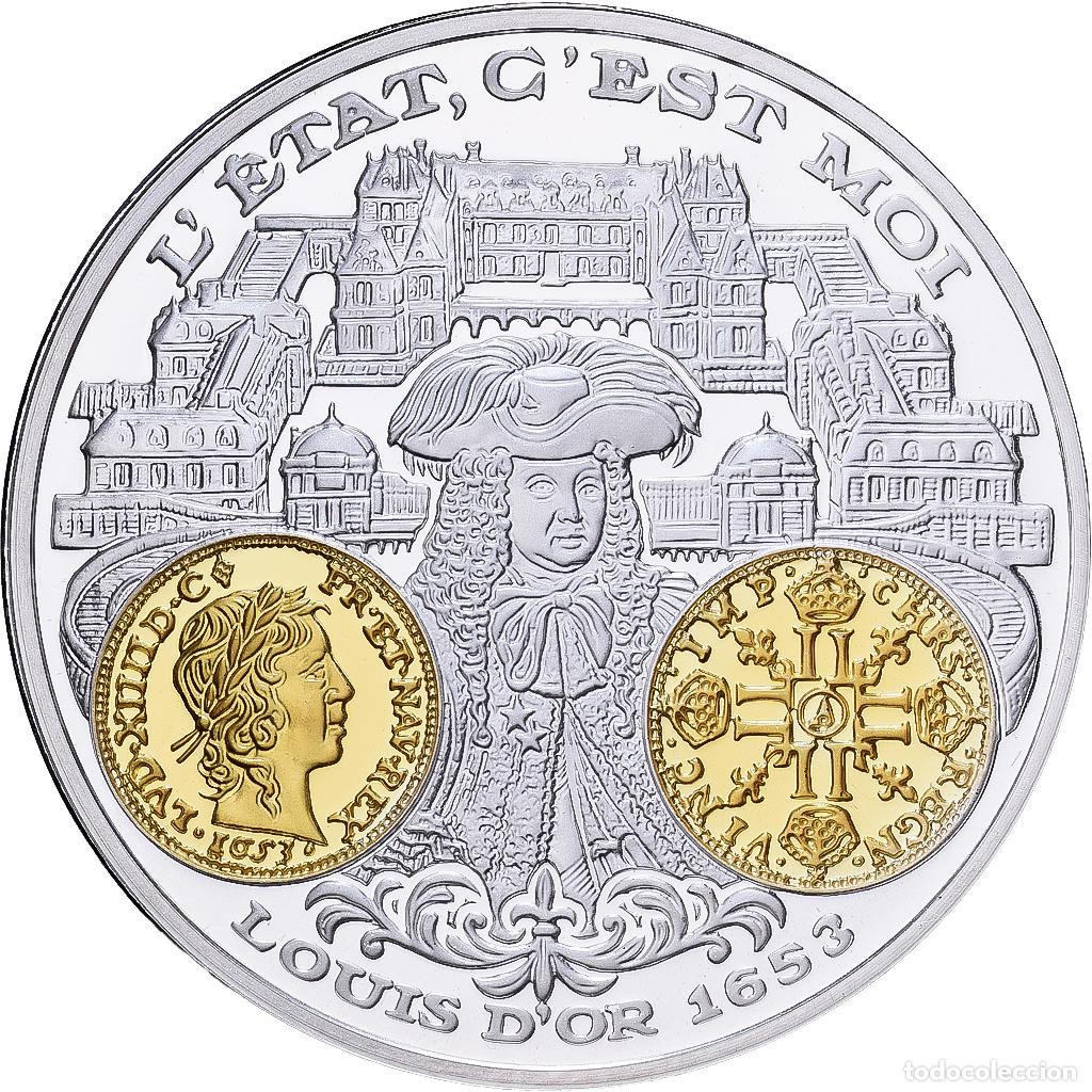 Medallas hist&oacute;ricas: [#1529948] Francia, medalla, 2000 Ans d'Histoire Mon&eacute;taire, Louis d'Or, Plata, FDC