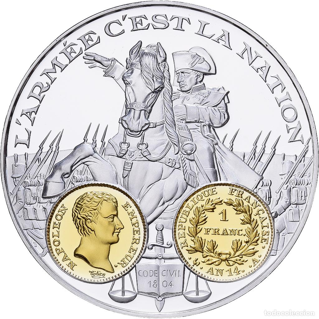Medallas hist&oacute;ricas: [#1529950] Francia, medalla, Histoire Mon&eacute;taire, Napol&eacute;on Ier, 1 Franc An 14, Plata, FDC