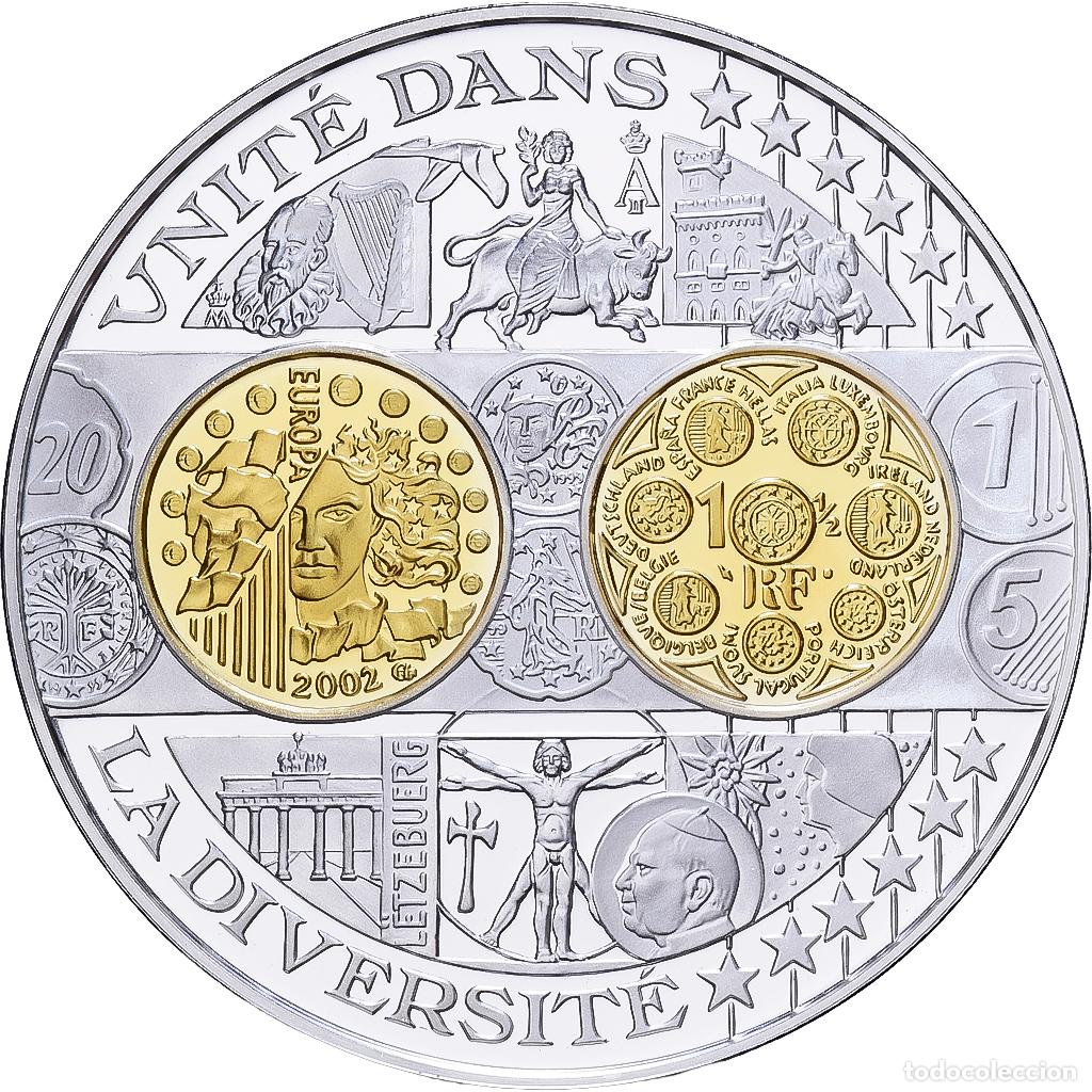 Medallas hist&oacute;ricas: [#1529949] Francia, medalla, Histoire Mon&eacute;taire, Unit&eacute; dans la Diversit&eacute;, Plata, FDC