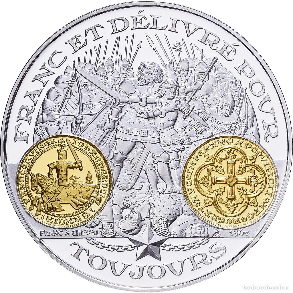 Medallas hist&oacute;ricas: [#1529958] Francia, medalla, Histoire Mon&eacute;taire, Franc &agrave; Cheval, Plata, FDC