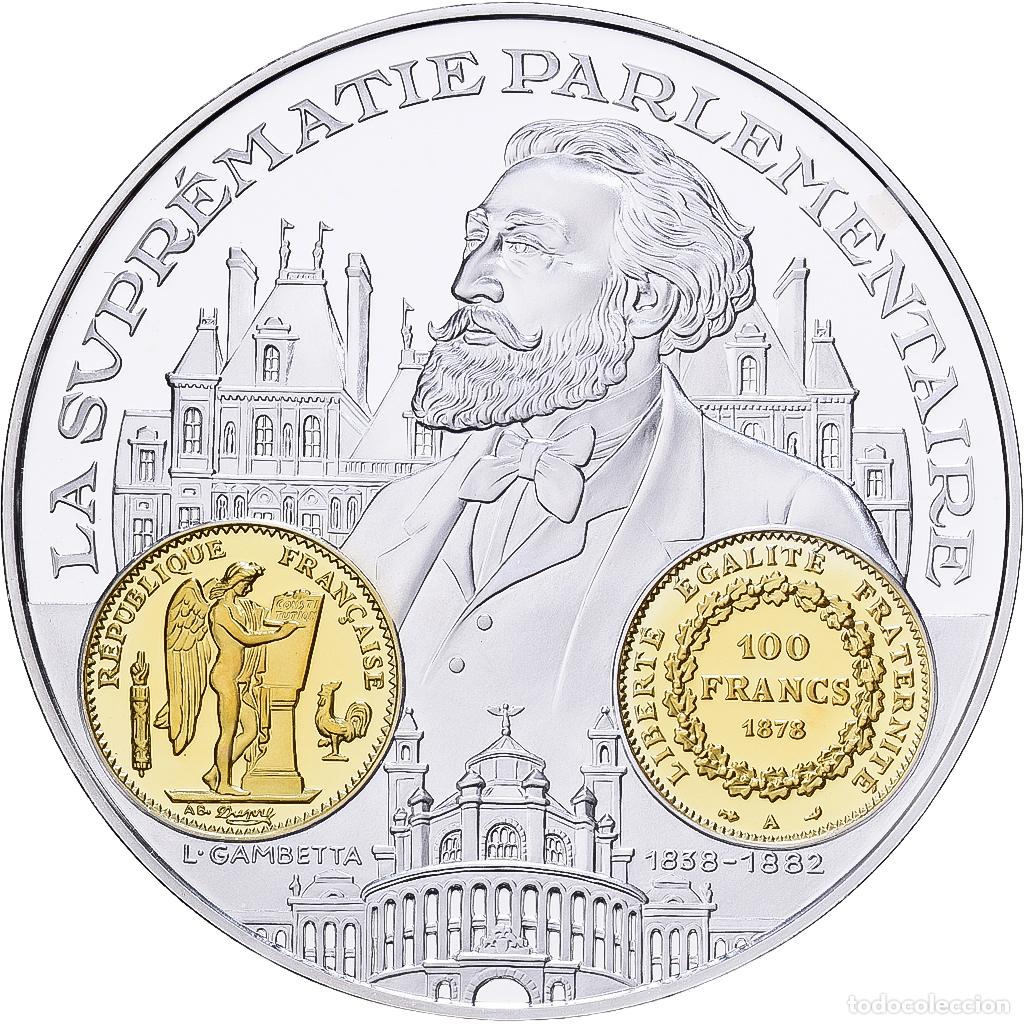 Medallas hist&oacute;ricas: [#1529956] Francia, medalla, Histoire Mon&eacute;taire, 100 Francs G&eacute;nie, Plata, FDC