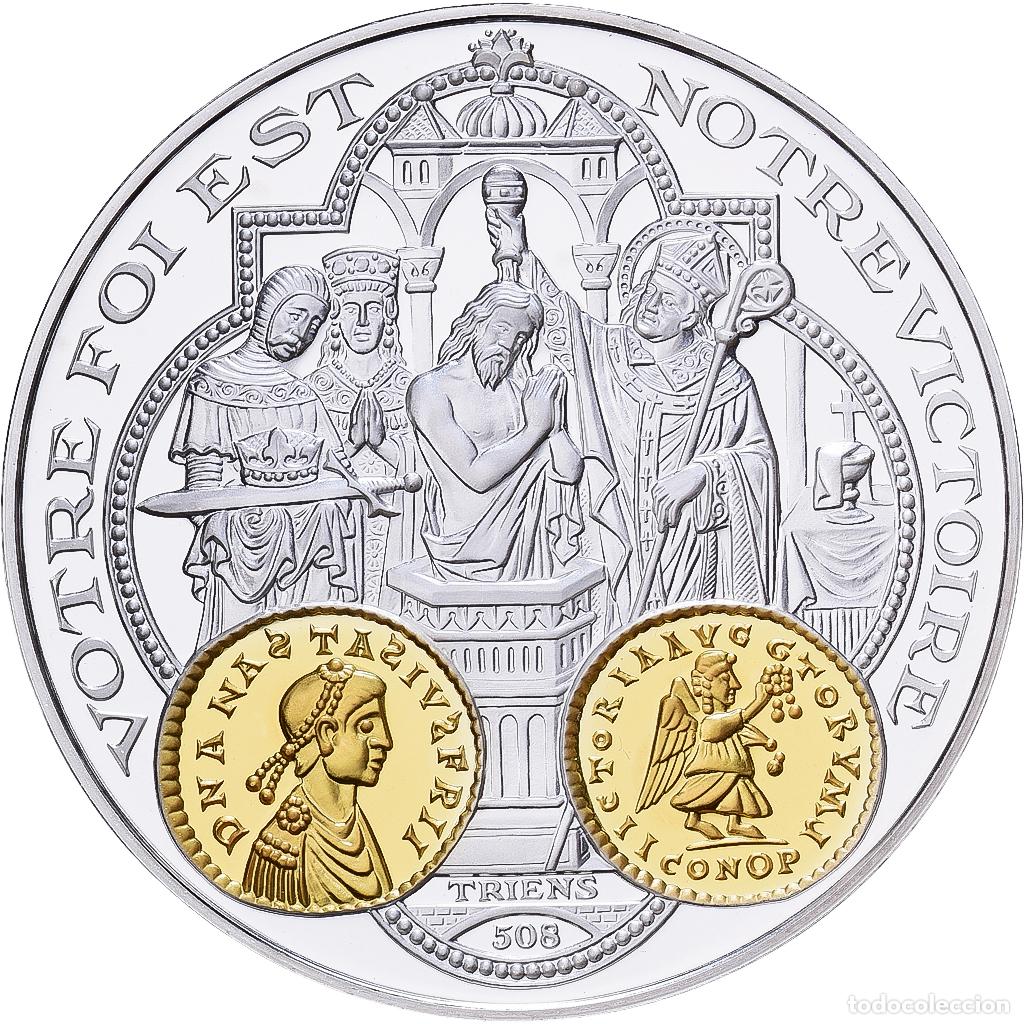 Medallas hist&oacute;ricas: [#1529969] Francia, medalla, Histoire Mon&eacute;taire, Triens, Plata, FDC