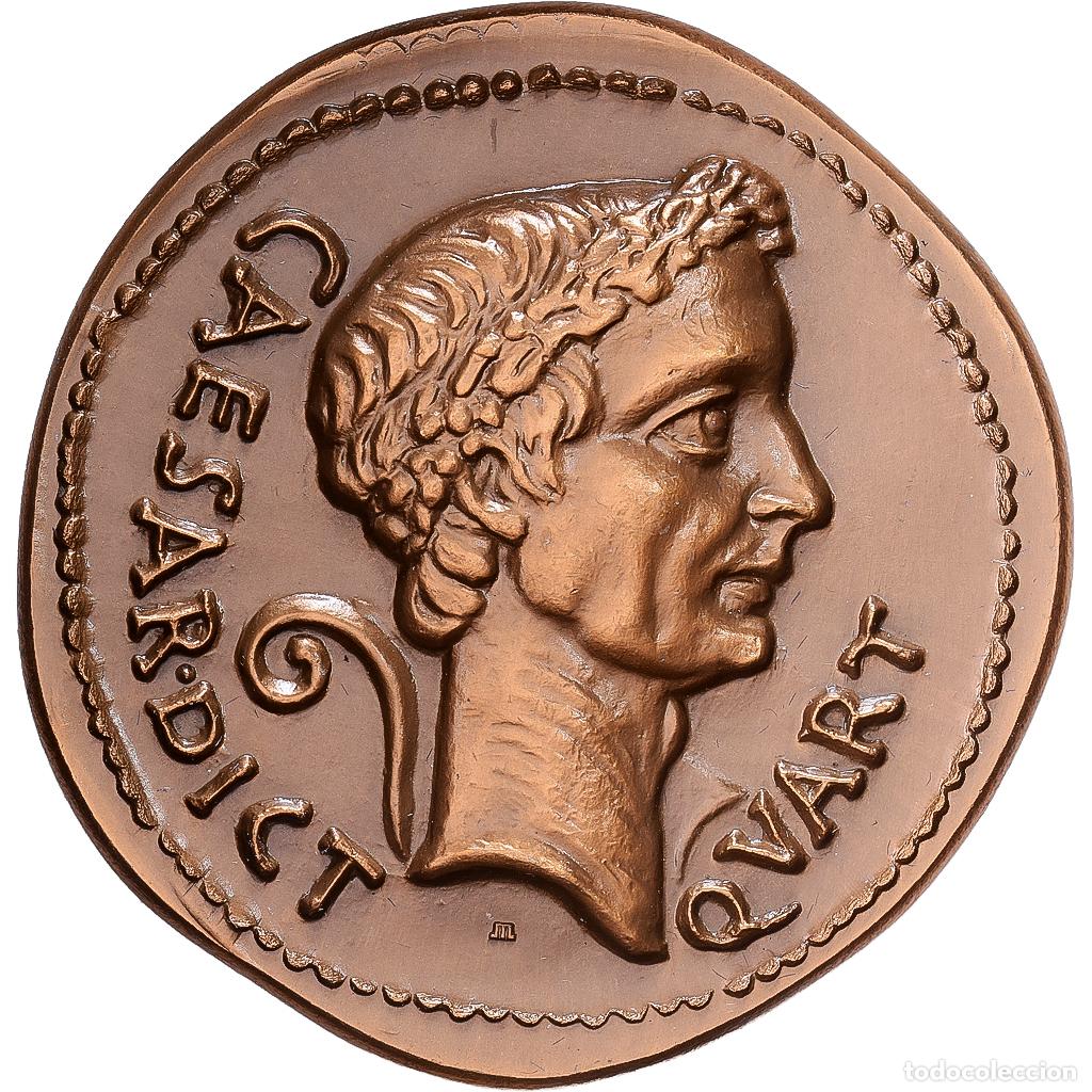 Medallas hist&oacute;ricas: [#1529760] Francia, medalla, Reproduction Monnaie Antique, C&eacute;sar, Marc Mettius, Bronce