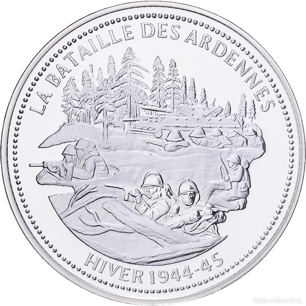 Medallas hist&oacute;ricas: [#1529975] Francia, medalla, La Bataille des Ardennes, Plata, FDC