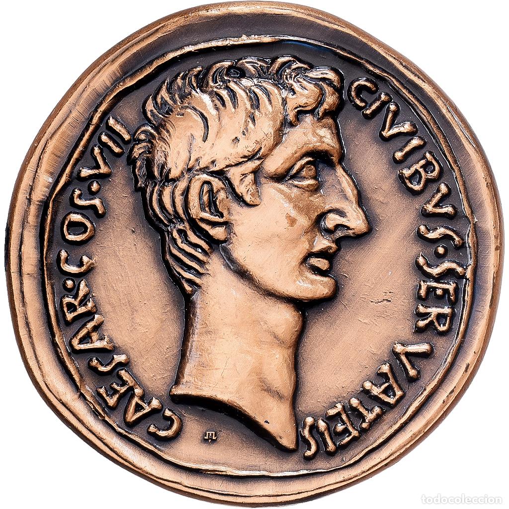 Medallas hist&oacute;ricas: [#1529767] Francia, medalla, Reproduction Monnaie Antique, Auguste, FDC, Bronce