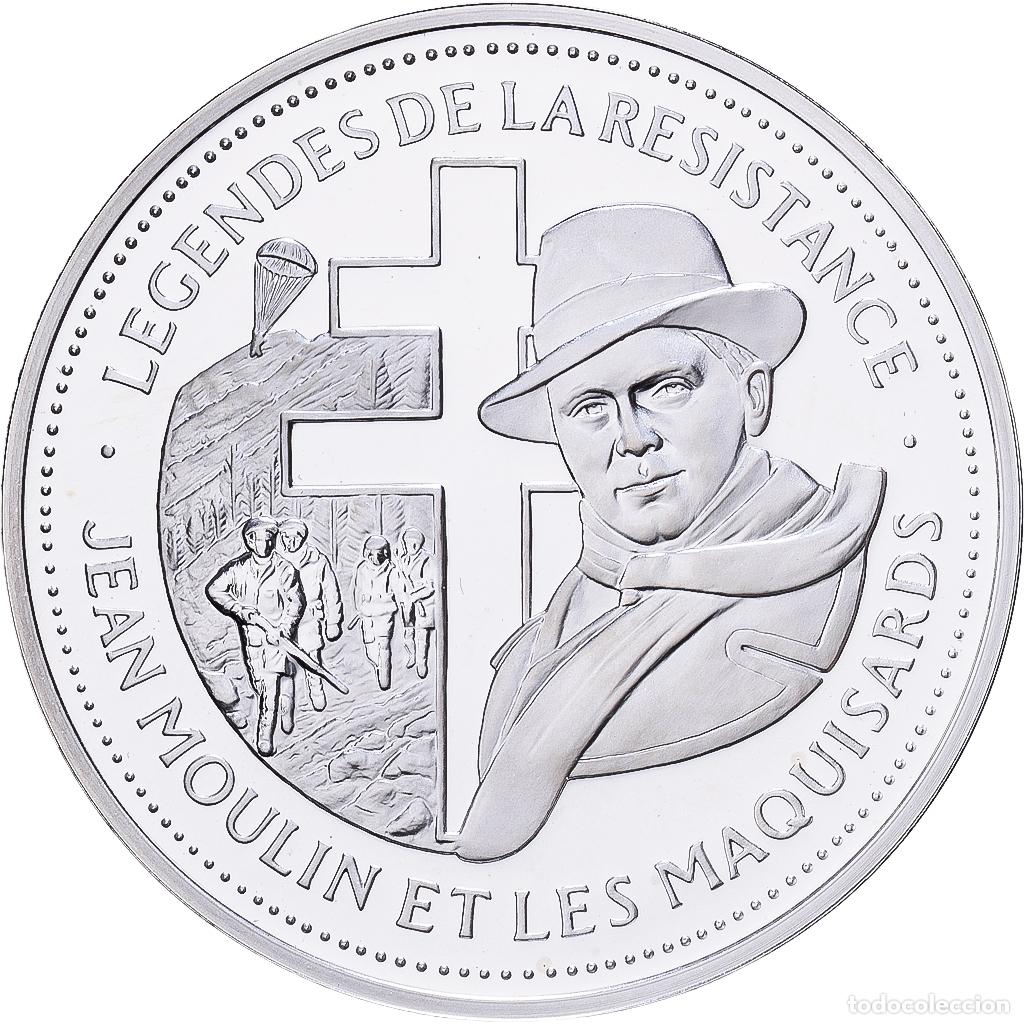 Medallas hist&oacute;ricas: [#1529977] Francia, medalla, L&eacute;gende de la R&eacute;sistance, Jean Moulin et les Maquisards
