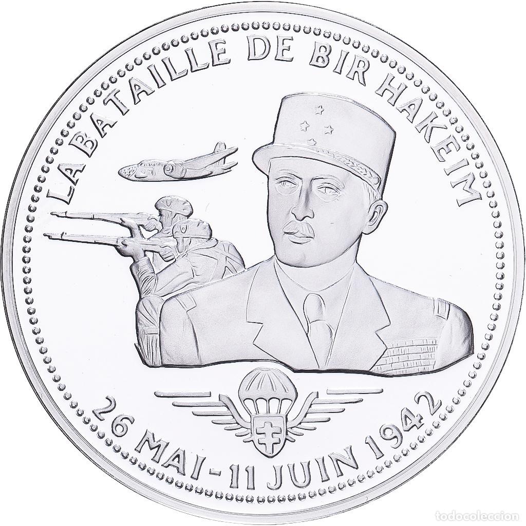 Medallas hist&oacute;ricas: [#1529980] Francia, medalla, La Bataille de Bir Hakeim, Plata, FDC