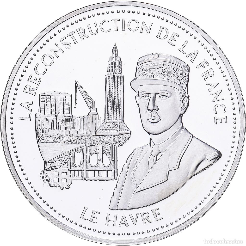 Medallas hist&oacute;ricas: [#1529979] Francia, medalla, De Gaulle, La Reconstruction de la France, Plata, FDC