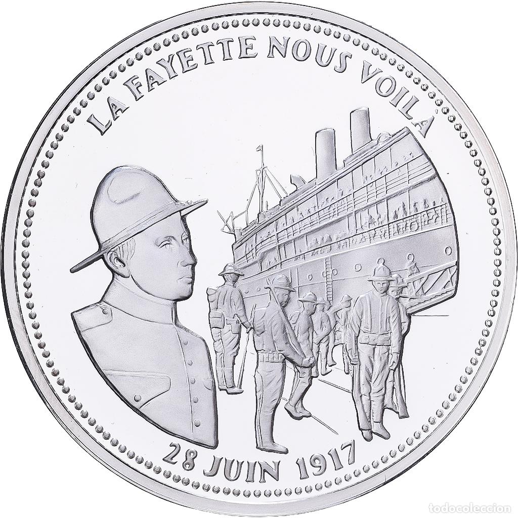 Medallas hist&oacute;ricas: [#1529990] Francia, medalla, Lafayette, D&eacute;fenseur de la Libert&eacute;, Plata, FDC