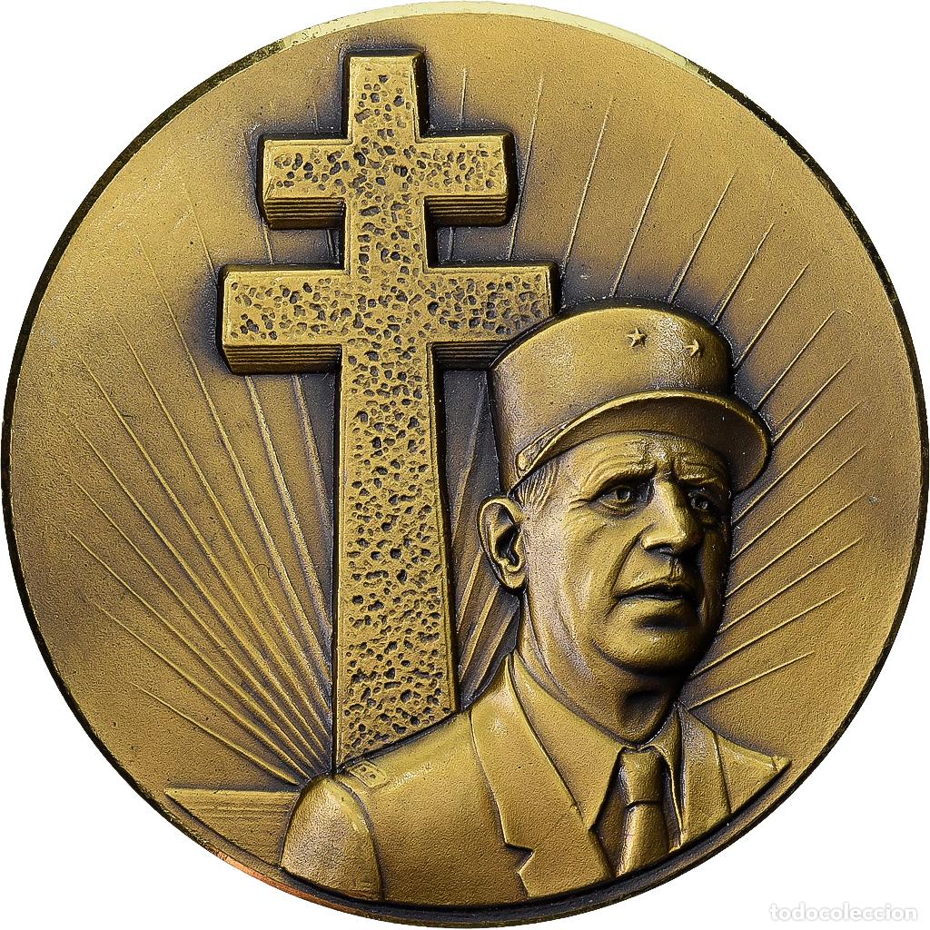 Medallas hist&oacute;ricas: [#1529449] Francia, medalla, Centenaire du G&eacute;n&eacute;ral De Gaulle, 1990, Bronce plateado, SC