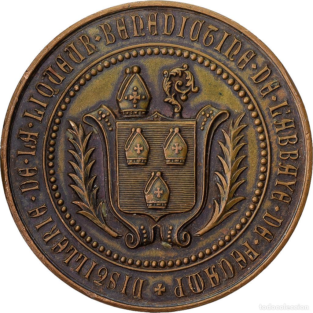 Medallas hist&oacute;ricas: [#1529455] Francia, medalla, Distillerie de la B&eacute;n&eacute;dictine, Abbaye de F&eacute;camp, 1888