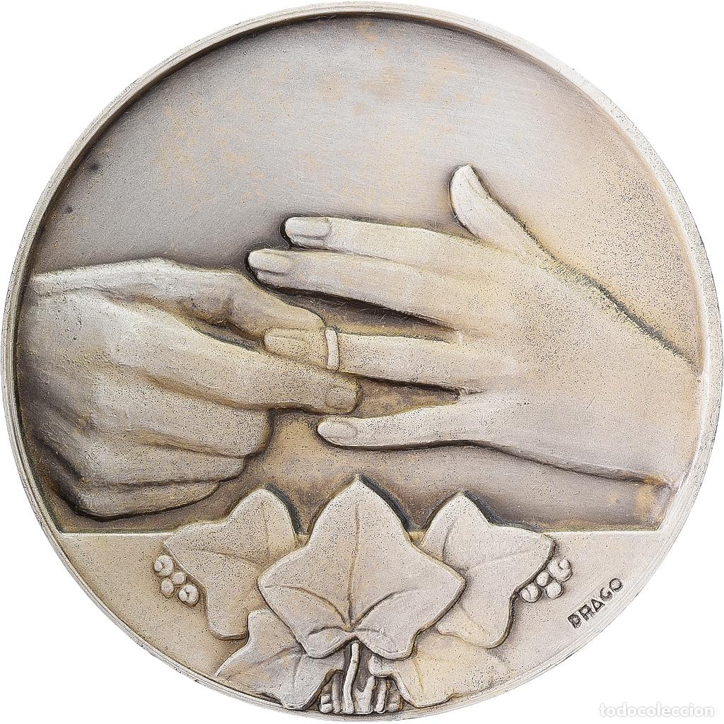 Medallas hist&oacute;ricas: [#1529462] Francia, medalla, Mariage, Conseil Municipal de Carquefou, Bronce plateado