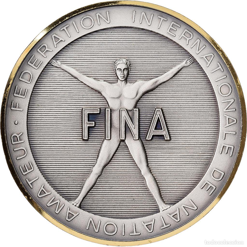 Medallas hist&oacute;ricas: [#1529522] Francia, medalla, F&eacute;d&eacute;ration Internationale de Natation Amateur, Silvered