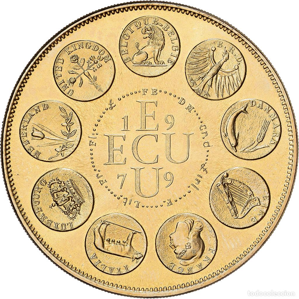 Medallas hist&oacute;ricas: [#1529532] Francia, medalla, Ecu Europa, 1979, Bronce dorado, Rodier, SC+