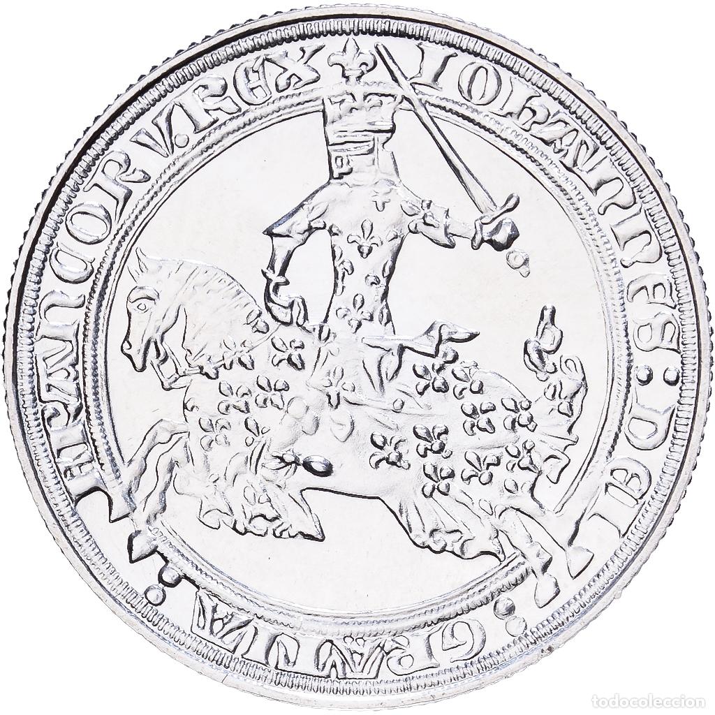 Medallas hist&oacute;ricas: [#1529539] Francia, medalla, Franc &agrave; Cheval, Jean II Le Bon, 1981, Plata, Rousseau, FDC