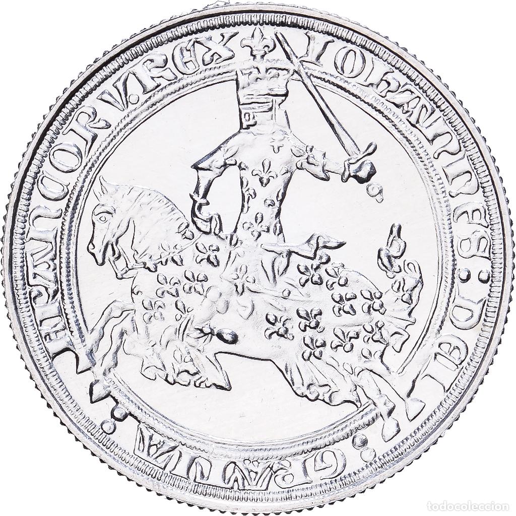 Medallas hist&oacute;ricas: [#1529538] Francia, medalla, Franc &agrave; Cheval, Jean II Le Bon, 1981, Plata, Rousseau, FDC