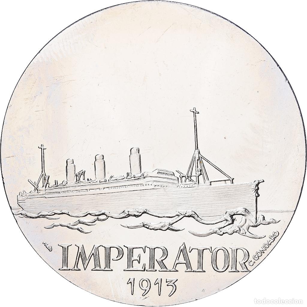 Medallas hist&oacute;ricas: [#1529711] Francia, medalla, Compagnie G&eacute;n&eacute;rale Transatlantique, Imperator, Cobre -
