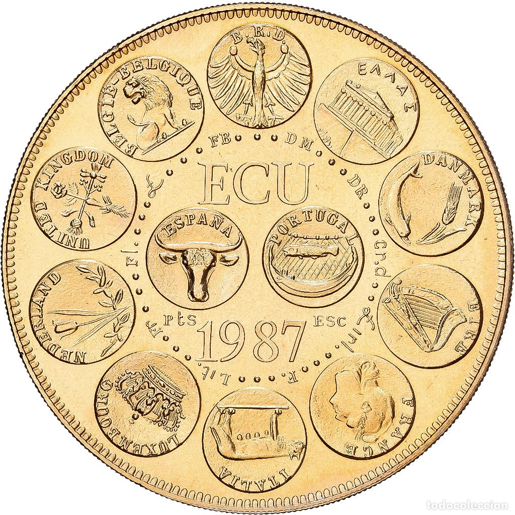Medallas hist&oacute;ricas: [#1529705] Francia, medalla, Ecu Europa, Marianne, 1987, Bronze Florentin, Rodier, FDC