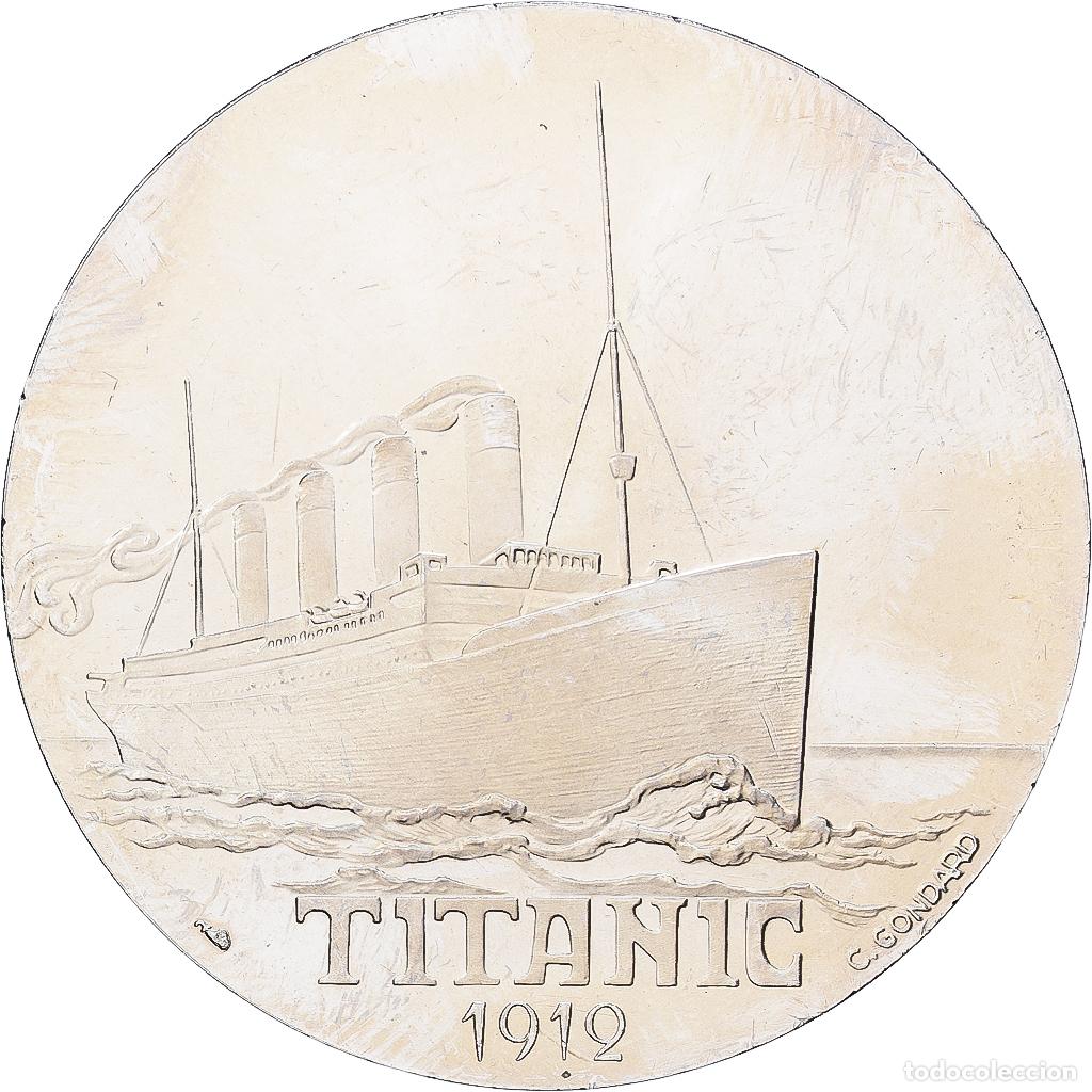 Medallas hist&oacute;ricas: [#1529713] Francia, medalla, Compagnie G&eacute;n&eacute;rale Transatlantique, Titanic, Cobre -