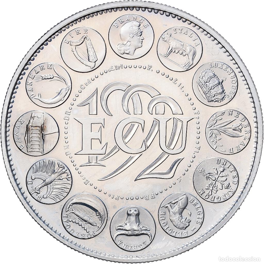 Medallas hist&oacute;ricas: [#1529721] Francia, medalla, Ecu Europa, Marianne, 1992, Cobre - n&iacute;quel, Rodier, FDC