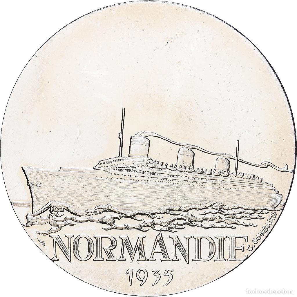 Medallas hist&oacute;ricas: [#1529716] Francia, medalla, Cie Gle Transatlantique, Normandie, Cobre - n&iacute;quel, C.