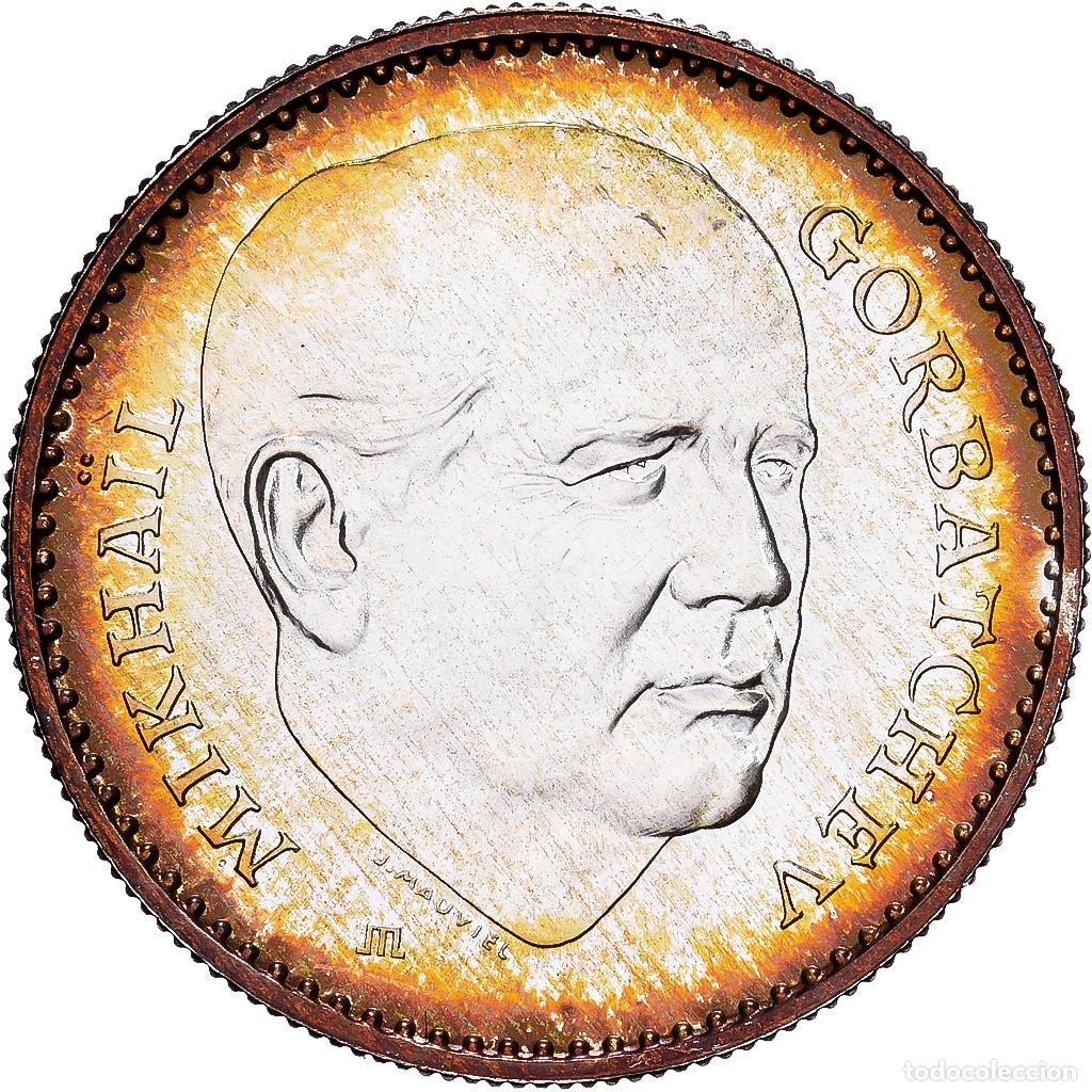 Medallas hist&oacute;ricas: [#1529750] Francia, medalla, Mikha&iuml;l Gorbatchev, Prix Nobel de la Paix, 1990, Plata