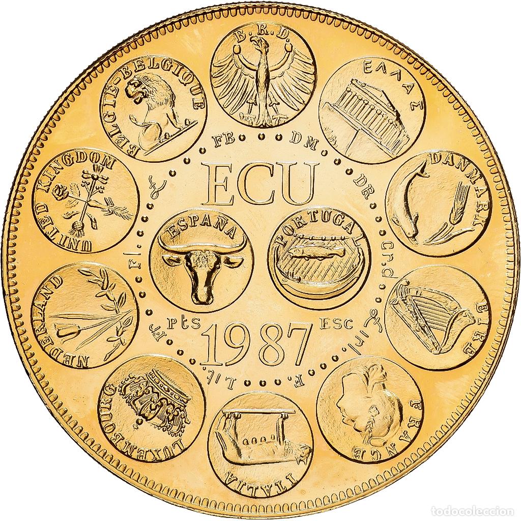 Medallas hist&oacute;ricas: [#1529780] Francia, medalla, Ecu Europa, Marianne, 1987, MDP, Cobre - n&iacute;quel dorado