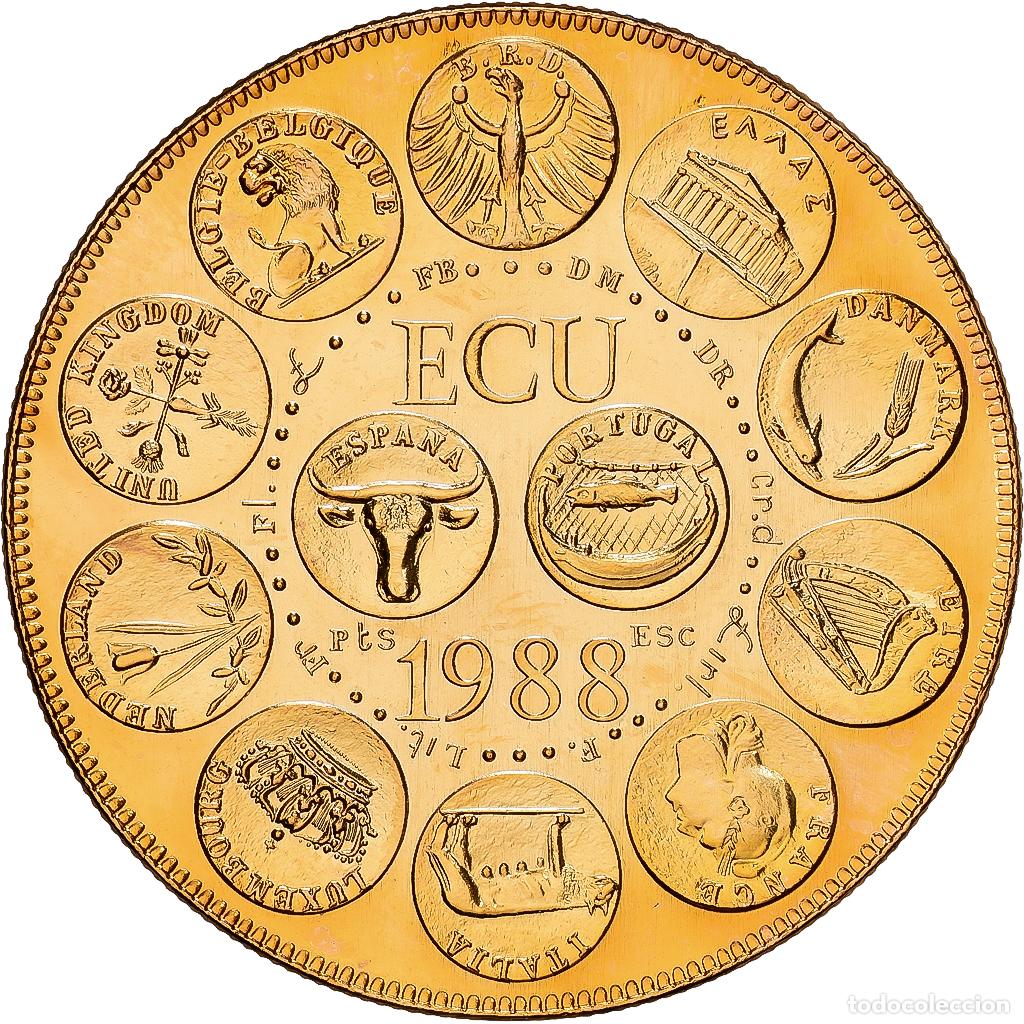 Medallas hist&oacute;ricas: [#1529781] Francia, medalla, Ecu Europa, Marianne, 1988, MDP, Cobre - n&iacute;quel dorado