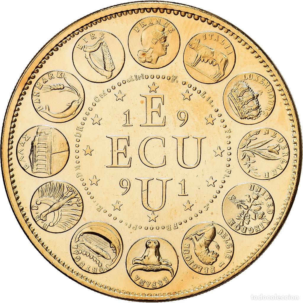 Medallas hist&oacute;ricas: [#1529776] Francia, medalla, Ecu Europa, Marianne, 1991, MDP, Cobre - n&iacute;quel dorado