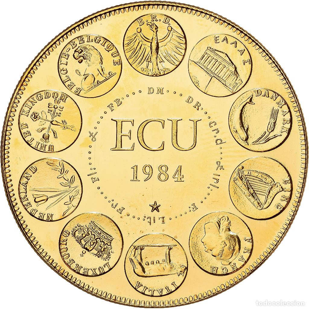 Medallas hist&oacute;ricas: [#1529792] Francia, medalla, Ecu Europa, Europe Assise, 1984, MDP, Cobre - n&iacute;quel dorado